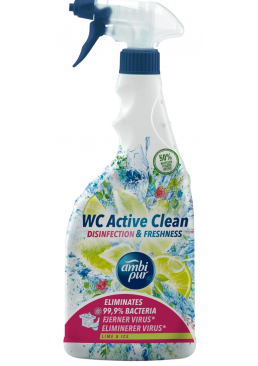 Универсальное средство для чистки туалета и ванной комнаты Ambi Pur WC Active Gel Ледяной лайм, 750 мл