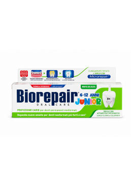 Детская зубная паста без фтора Biorepair Junior от 6 до 12 лет со вкусом мяты, 75 мл