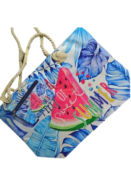 Пляжна сумка «Кавун SUMMER» з косметичкою, 58х39х18 см
