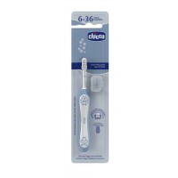 Дитяча зубна щітка Chicco First Milk Teeth, від 6 місяців до 3 років (блакитний)