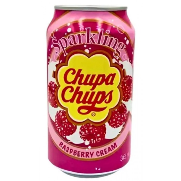 Напиток безалкогольный сильногазированный Chupa Chups Raspberry & Cream малина и крем, 350 мл - 