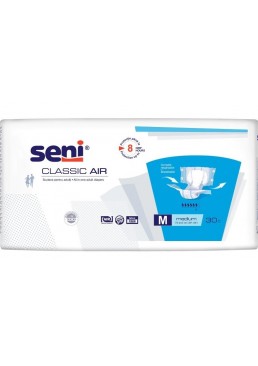 Підгузки для дорослих Seni Classic Air, розмір Medium (75-110 см), 6 крапель, 30 шт