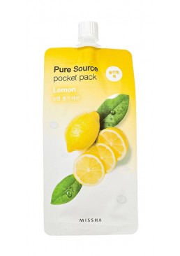 Освітлююча нічна маска для обличчя Missha Pure Source Pocket Pack Lemon з екстрактом лимона, 10 мл