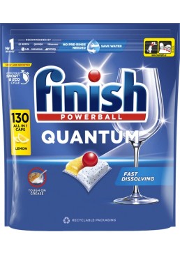 Таблетки для посудомийних машин Finish Quantum All in 1 Lemon, 130 шт