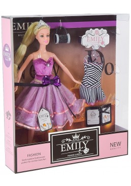 Лялька Emily QJ081A з сукнею, з сумочкою, 29 см