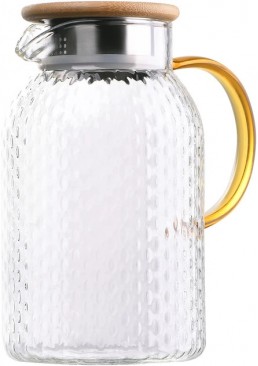 Глечик Ardesto Dew AR2615BPG з бамбуковою кришкою, 1,5 л 