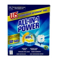Таблетки для посудомоечных машин W5 All in 1, 40 шт