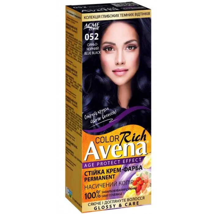 Крем-фарба Acme Avena Gloss Color №052 Синьо-чорний, 133 мл - 
