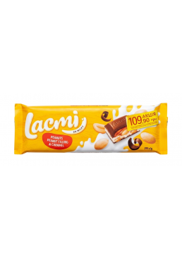 Шоколад Roshen Lacmi молочный с арахисом и карамельно-арахисовой начинкой, 295 г