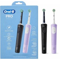 Набір електричних зубних щіток Oral-B Braun Vitality Pro D103, 2 шт (чорна+лавандова)