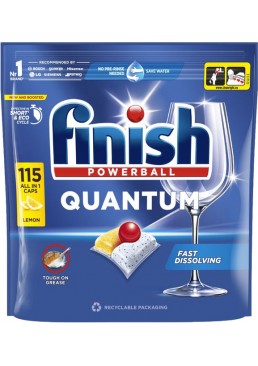 Таблетки для посудомийних машин Finish Quantum All in 1 Lemon, 115 шт