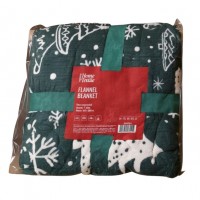 Мягкий теплый плед покрывало ARDESTO Christmas Flannel Елки, 160x200 см