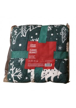 Мягкий теплый плед покрывало ARDESTO Christmas Flannel Елки, 160x200 см
