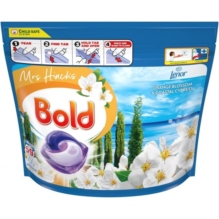 Универсальные капсулы для стирки Bold All In 1 Pods Апельсиновый цвет и прибрежный кипарис, 59 шт - 
