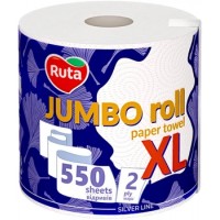 Бумажные полотенца Ruta Jambo Roll XL двухслойные, 550 отрывов