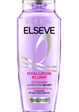 Шампунь-филлер L'Oreal Paris Elseve Hyaluron Plump для волос, нуждающихся в увлажнении и объеме, 400 мл
