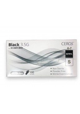 Нитриловые перчатки черные CEROS S, 100 шт