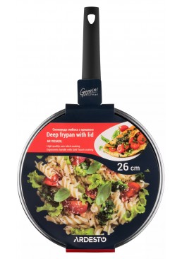 Сковорода ARDESTO Gemini Gourmet Viareggio с крышкой AR1926GDL, 26 см 