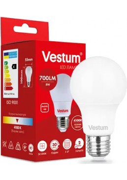 Светодиодная лампа Vestum A55 8W 4100K 220V E27 1-VS-1107 