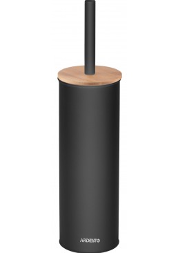 Набір щітка для унітазу з підставкою Ardesto Minimalism, 38 см (чорний)
