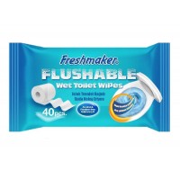 Вологий водорозчинний туалетний папір FreshMaker, 40 шт 