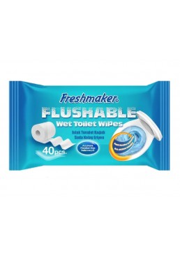 Вологий водорозчинний туалетний папір FreshMaker, 40 шт 