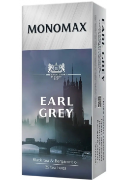 Чорний чай Мономах Earl Grey у пакетиках, 25 шт