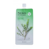 Успокаивающая ночная маска для лица Missha Pure Source Pocket Pack Tea Tree с экстрактом чайного дерева, 10 мл