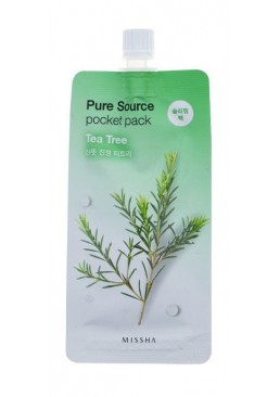 Заспокійлива нічна маска для обличчя Missha Pure Source Pocket Pack Tea Tree з екстрактом чайного дерева, 10 мл