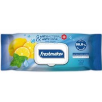 Вологі серветки антибактеріальні Freshmaker Antibacterial з клапаном, 120 шт