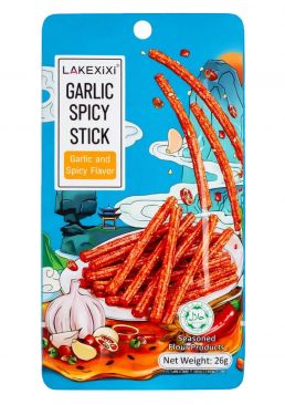Снек латяо Lakexixi Spicy Stick із часником та гострим смаком, 26 г