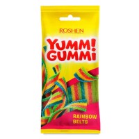 Цукерки желейні Roshen Yummi Gummi Rainbow Belts, 70 г