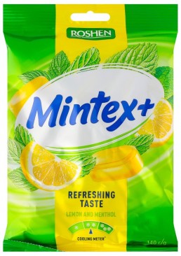 Карамель Roshen Mintex+ Lemon вкус лимона и ментола, 140 г
