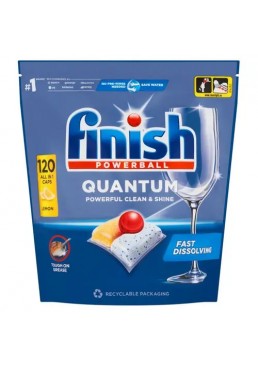 Таблетки для посудомийних машин Finish Quantum All in 1 Lemon, 120 шт