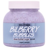 Цукровий скраб для тіла Hollyskin Bilberry Bubbles з олією ши та перлітом, 350 г