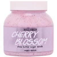 Сахарный скраб для тела Hollyskin Cherry Blossom с маслом ши и перлитом, 350 г