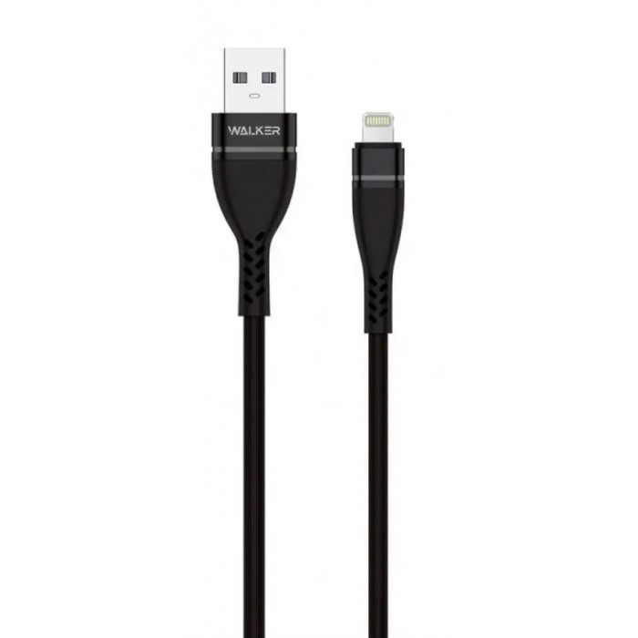 Кабель USB WALKER C580 Lightning black, 1 м - 