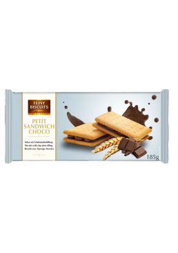Печенье-сэндвич Feiny Biscuits с шоколадной начинкой, 185 г