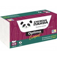 Бумажные полотенца Снежная панда Optima Compact двухслойные, 120 шт