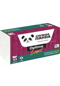 Бумажные полотенца Снежная панда Optima Compact двухслойные, 120 шт