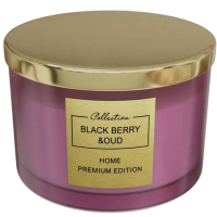 Свеча ароматизированная Pepco Home Black berry & Oud (черная смородина и древесина), 1 кг