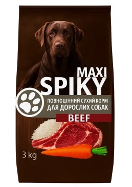 Сухий корм для дорослих собак усіх порід Spiky з яловичиною, 3 кг