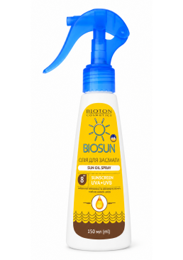 Кокосова олія для засмаги Bioton Cosmetics BioSun Sun Oil Spray SPF 8, 150 мл