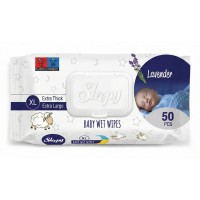 Вологі рушники для дітей Sleepy Extra XL Lavender, 50 шт (21 x 27 см)