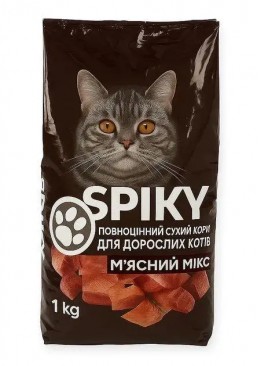 Сухий корм для котів SPIKY М’ясний мікс, 1 кг