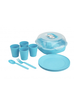 Набір для пікніка на 4 персони UCSAN plastik M-3975 (блакитний)