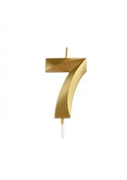 Свеча цифра "7" для торта, 4.5 см (золото)