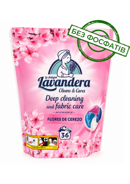 Капсули для прання Lavandera Flores de Cerezo 4в 1 універсальні, 36 шт