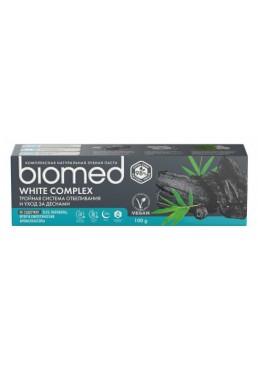 Зубная паста Biomed Charcoal антибактериальная отбеливающая с углем, 100 г