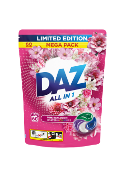 Капсулы для стирки DAZ Laundry Pods Pink Explosion Limited для всех типов тканей, 60 шт